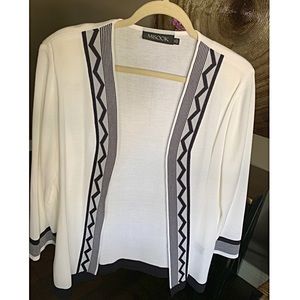 Misook White Knit Jacket, Size XL